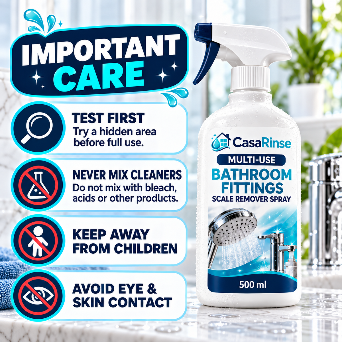 CasaRinse shower and tap care