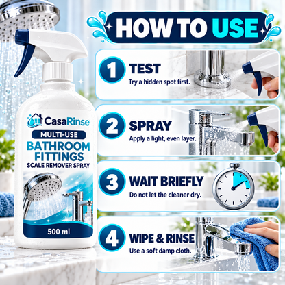 CasaRinse Multi-Use Bathroom Scale Remover Spray – Buy 1 Get 1 Free (2 × 500 ml)